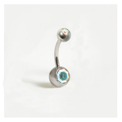 Titanium Double Jewelled Belly Bar