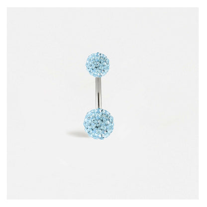 Steel Double Disco Ball Navel Bar