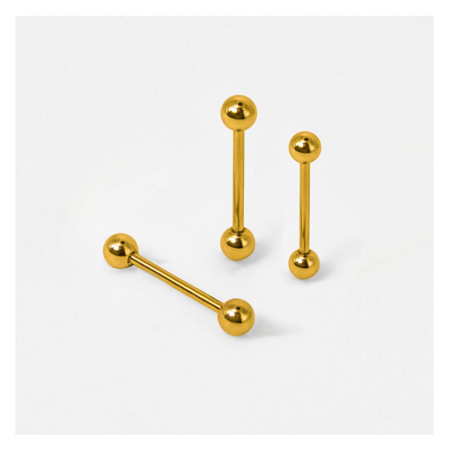Gold PVD Titanium Straight Barbell -1.6mm
