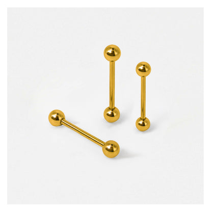 Gold PVD Titanium Straight Barbell -1.6mm