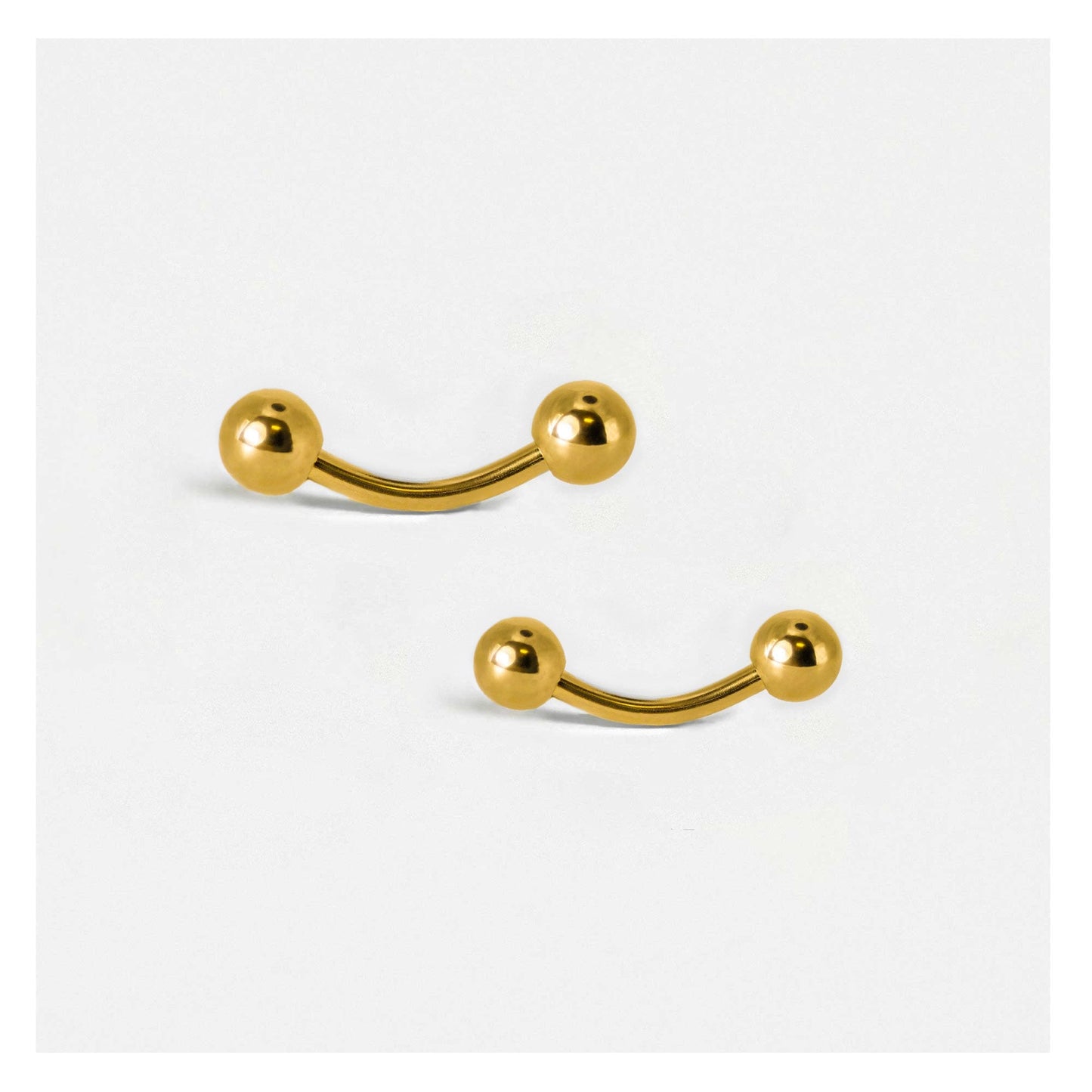 Gold PVD Titanium Curved Barbell / Eyebrow Bar - 1.2mm