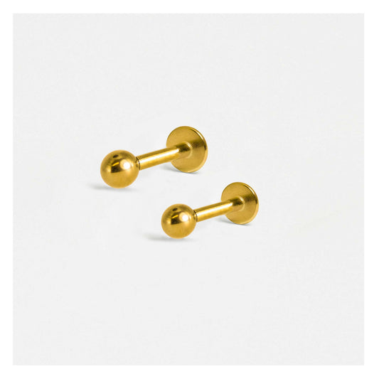 Gold PVD Titanium Labret with Plain Ball - 1.2mm