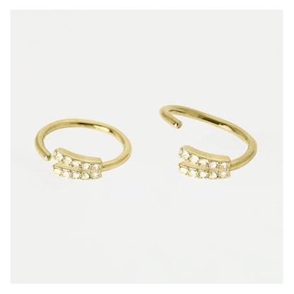 Silver Gemset V Twist Ring