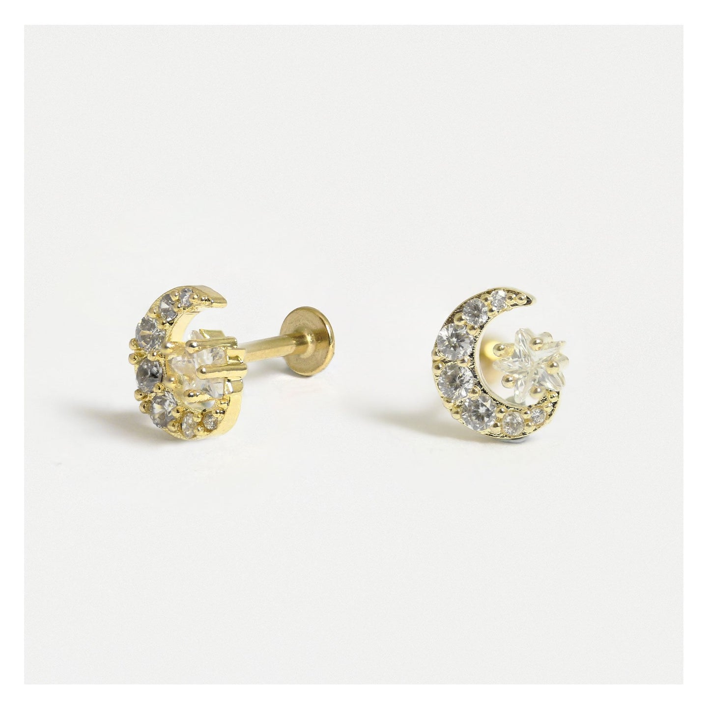 Gold PVD Steel Moonstruck Cartilage Stud