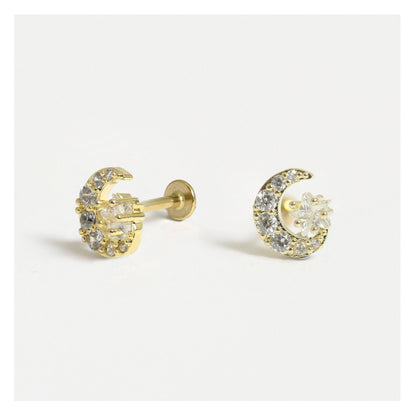 Gold PVD Steel Moonstruck Cartilage Stud