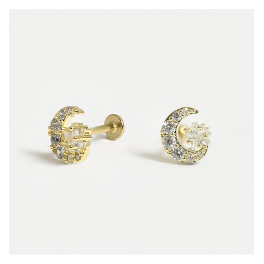 Gold PVD Steel Moonstruck Cartilage Stud