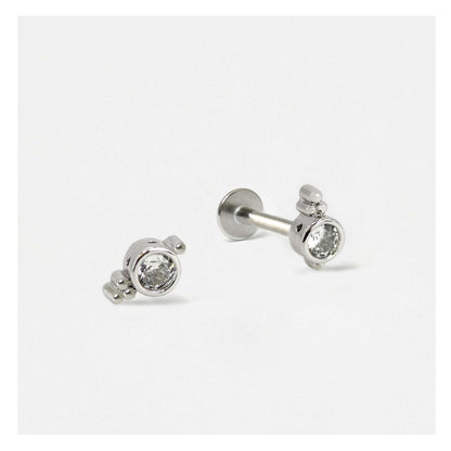 Steel Trinity Bezel Cartilage Stud