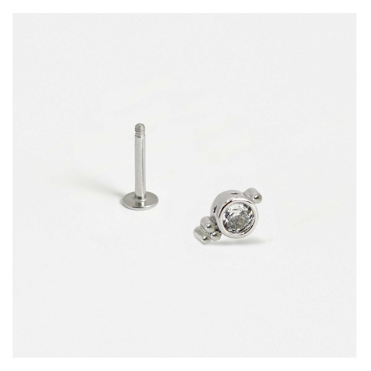 Steel Trinity Bezel Cartilage Stud