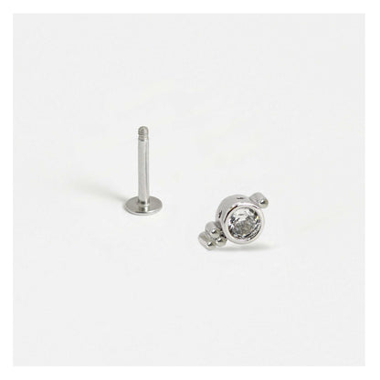 Steel Trinity Bezel Cartilage Stud