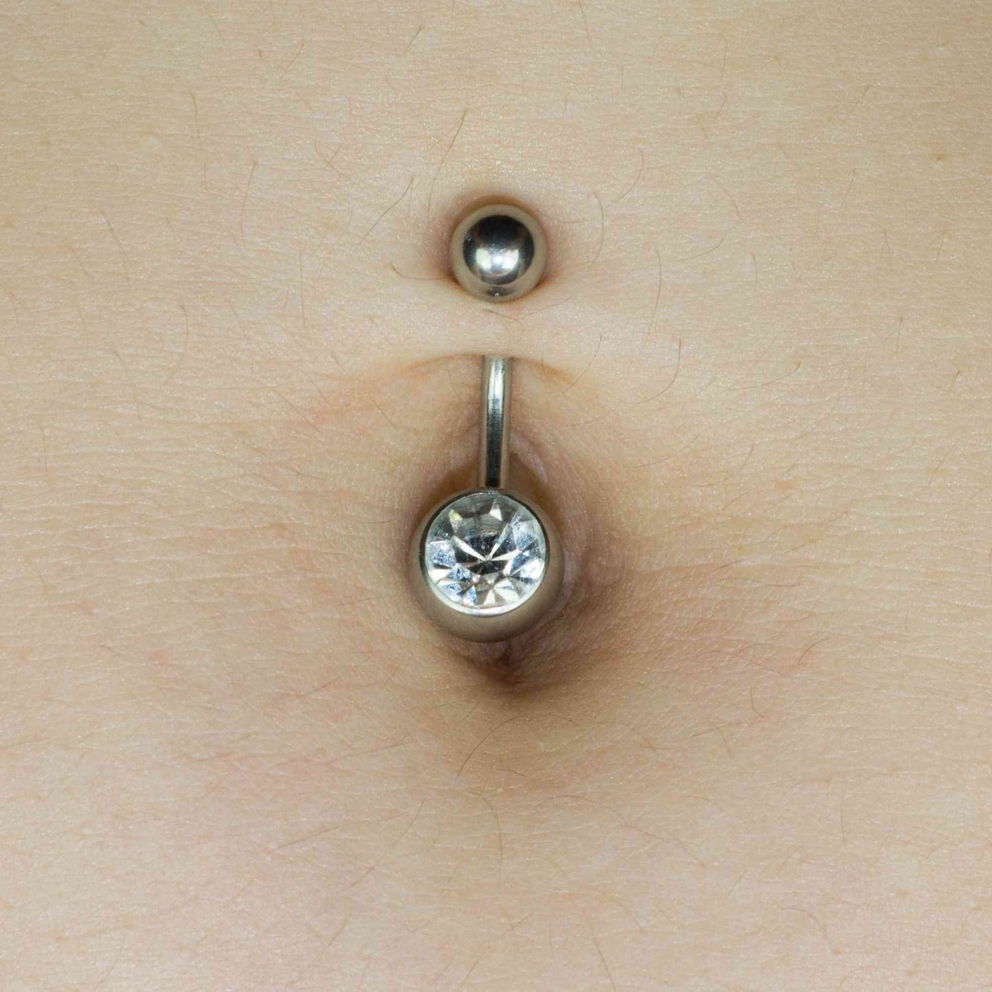 Titanium Single Jewelled Belly Bar