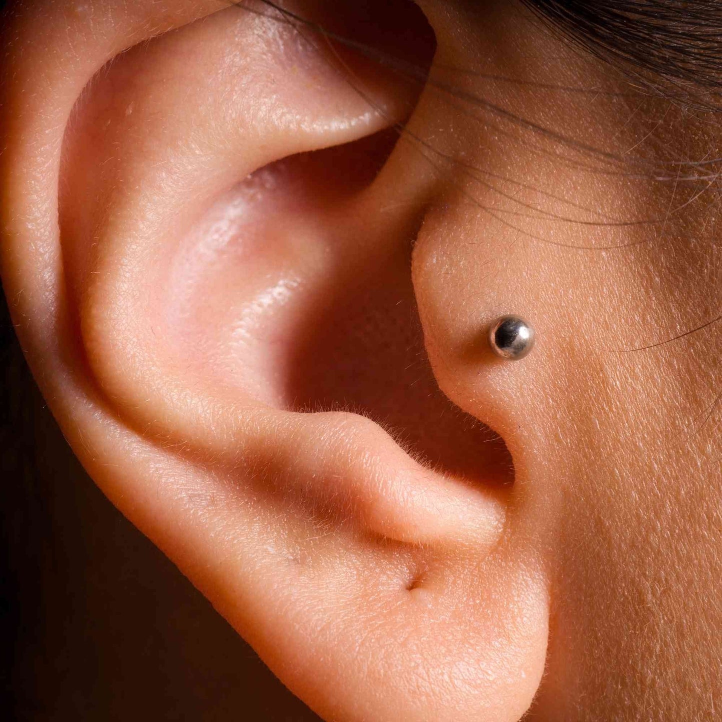 Titanium Labret with Plain Ball - 1.2mm & 1.6mm