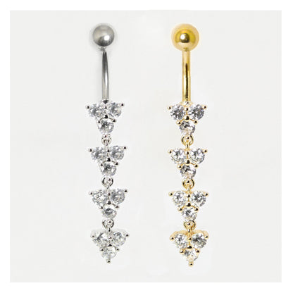 Cherish Navel Bar with Crystal Clusters