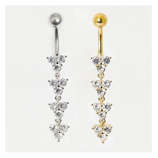 Cherish Navel Bar with Crystal Clusters
