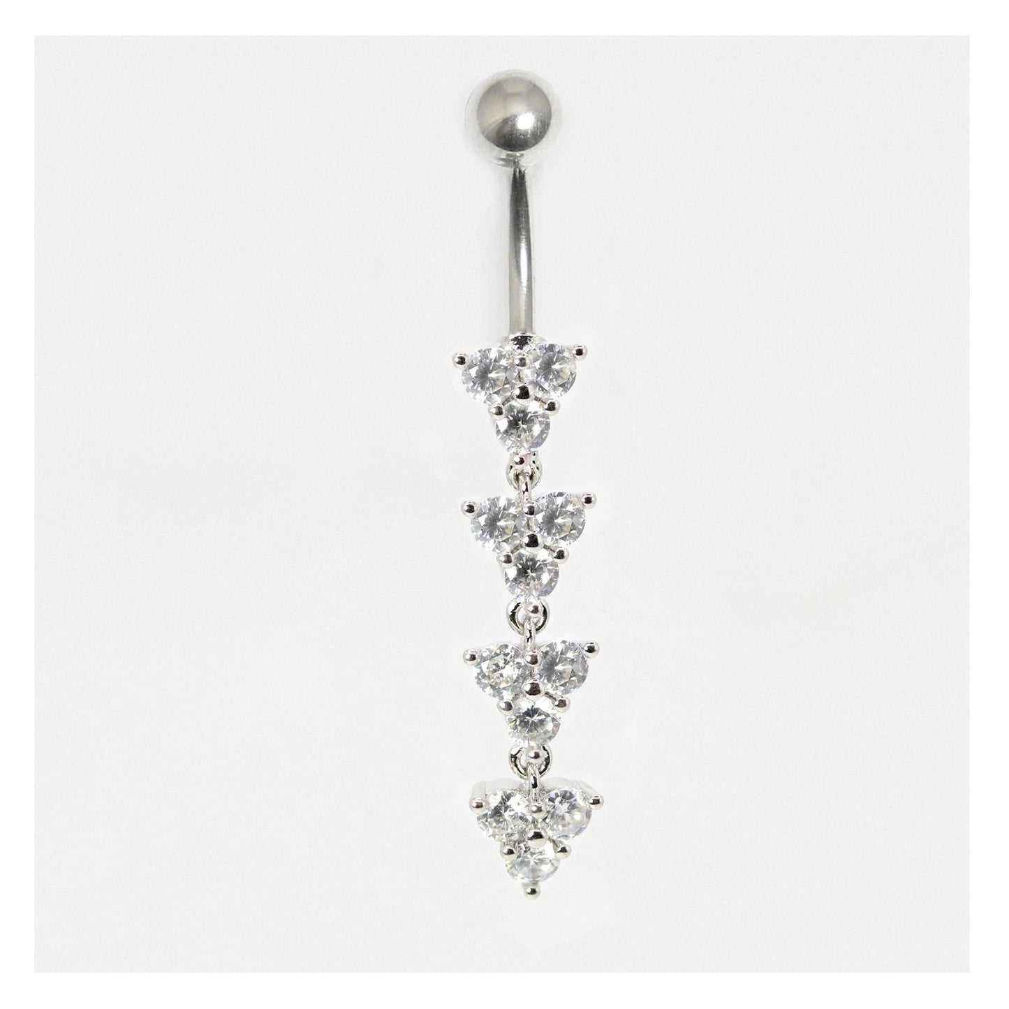 Cherish Navel Bar with Crystal Clusters