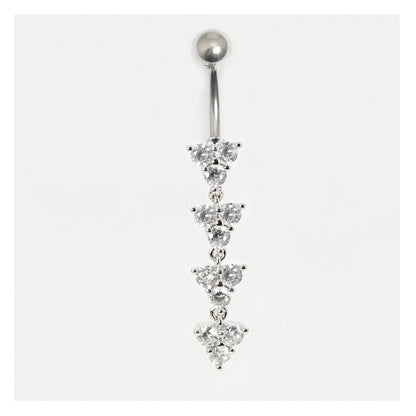 Cherish Navel Bar with Crystal Clusters