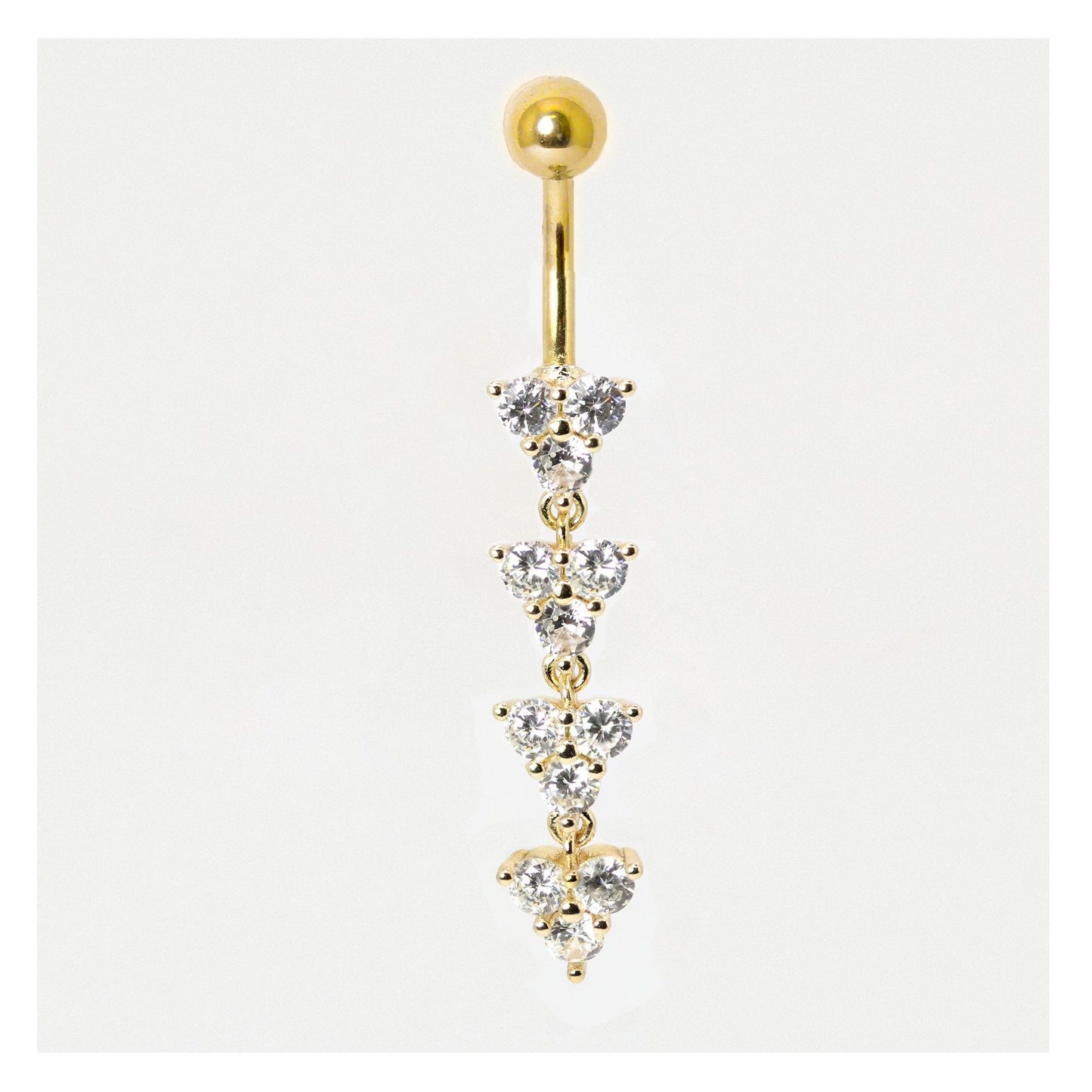 Cherish Navel Bar with Crystal Clusters