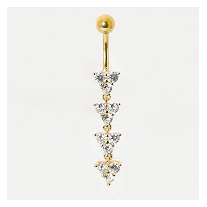 Cherish Navel Bar with Crystal Clusters