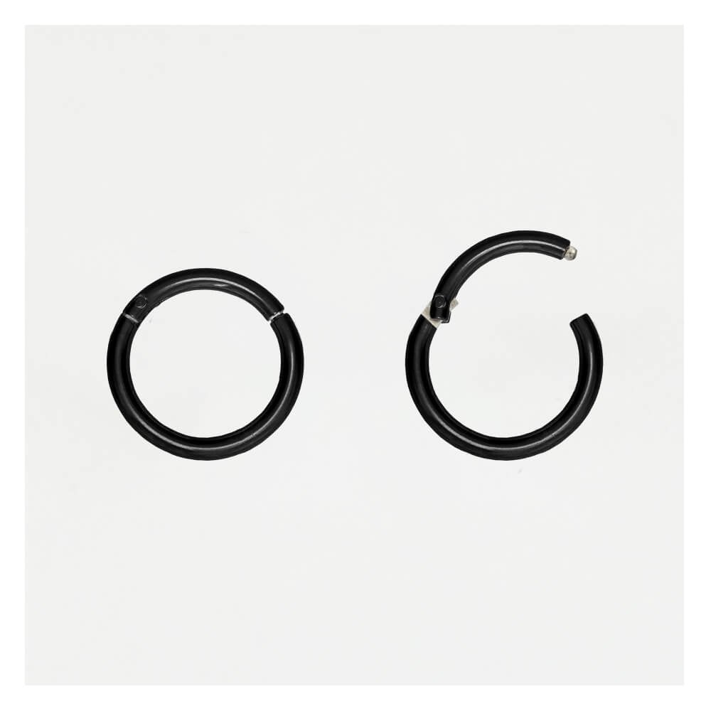 Black PVD Titanium Hinged Segment Ring - 1mm & 1.2mm