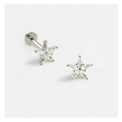 Steel North Star Cartilage Stud - Internally Threaded