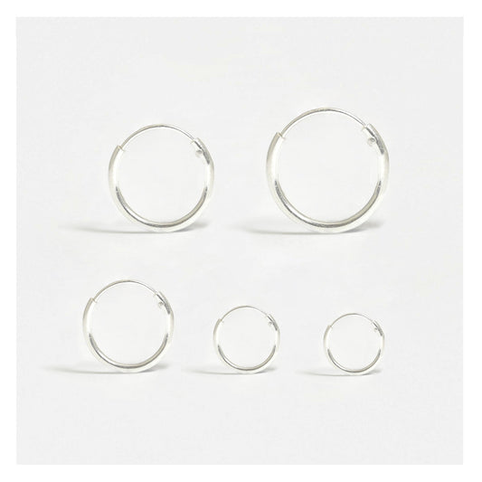 Silver Hoop Earrings 8 - 16mm