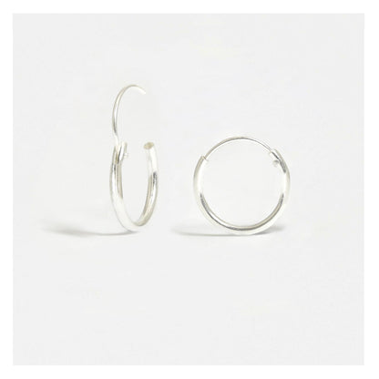 Silver Hoop Earrings 8 - 16mm