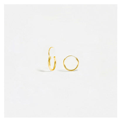 Gold Plated Silver Hoop Earrings 8 - 14mm