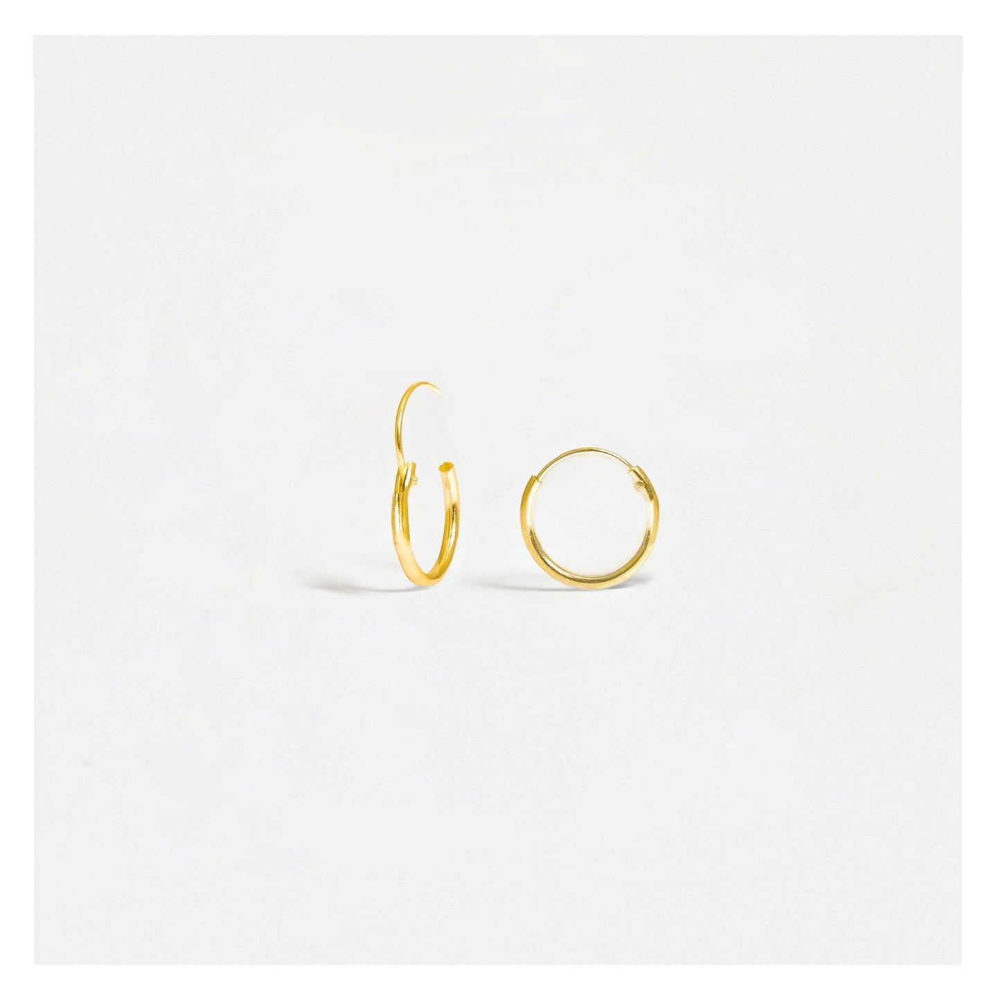 Gold Plated Silver Hoop Earrings 8 - 14mm