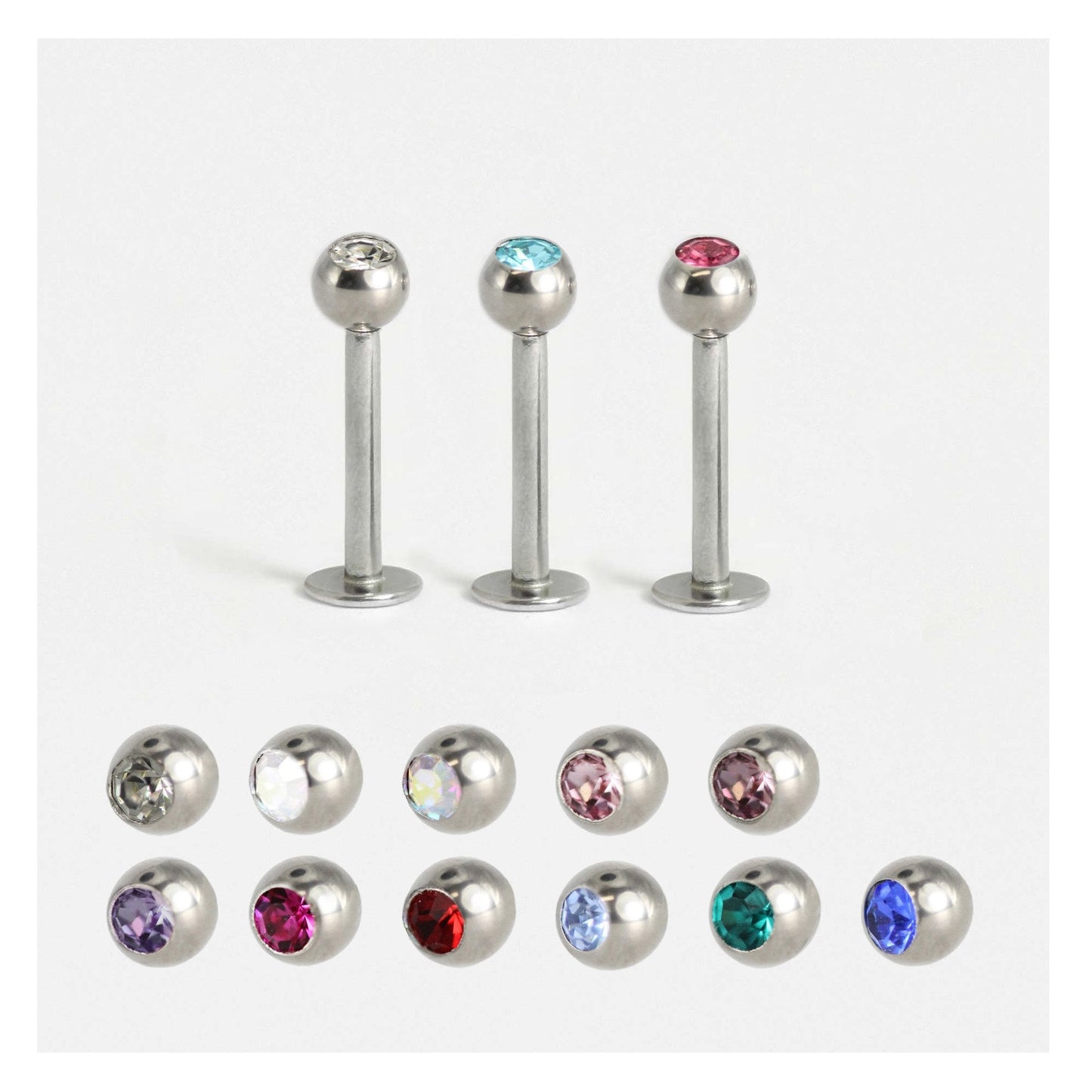 Steel Jewelled Labret - 1.2mm