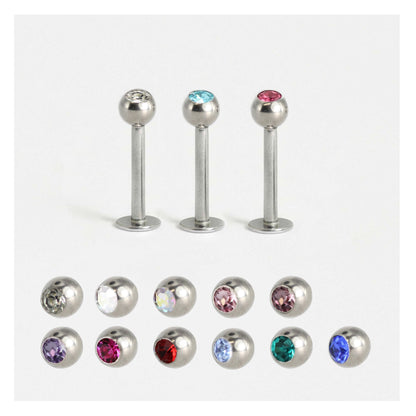 Steel Jewelled Labret - 1.2mm