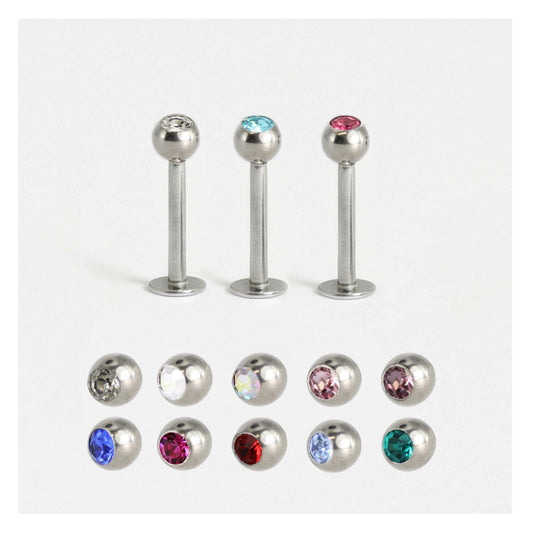 Steel Jewelled Labret - 1.6mm