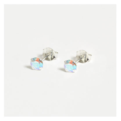 Silver Crystal Rainbow Studs - 5mm