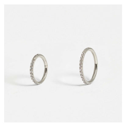 Steel Multi Gem Hinged Segment Ring - 1.2mm