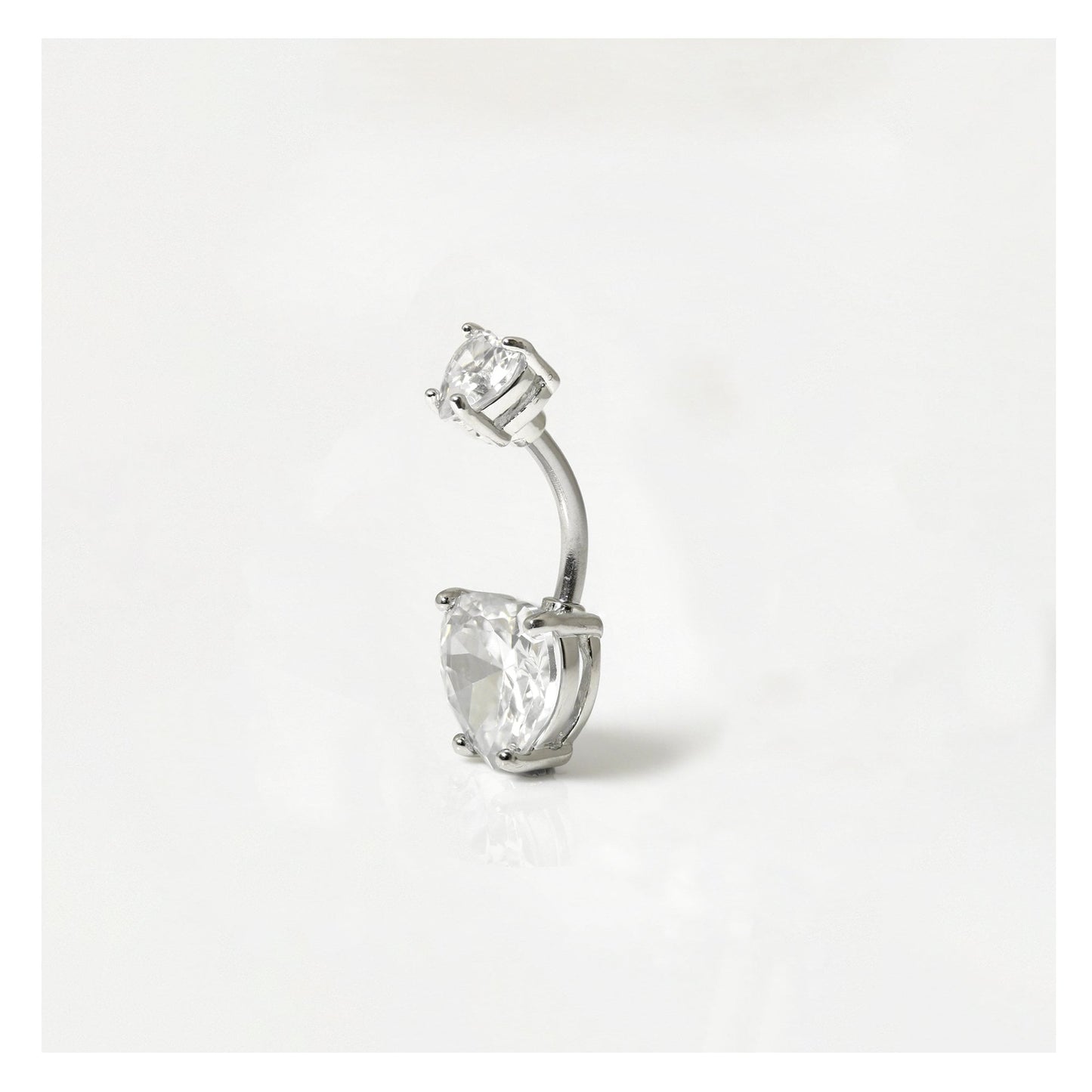 Steel Double Heart Belly Bar