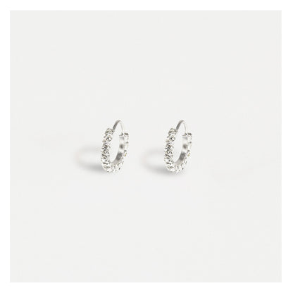 Silver Crystal Clear Hoops - 10mm