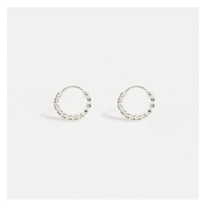 Silver Crystal Clear Hoops - 10mm