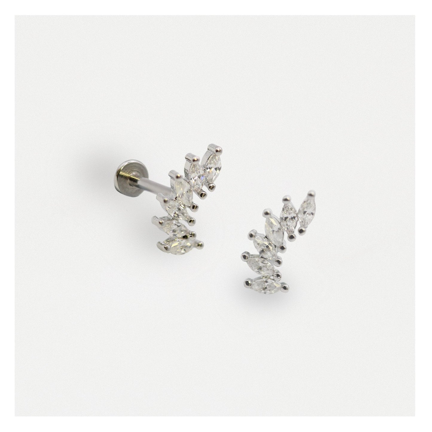Steel Marquis Majesty Flat Back Stud - Internally Threaded