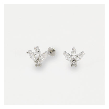 Steel Labret with Lotus Blossom - Internally Threaded