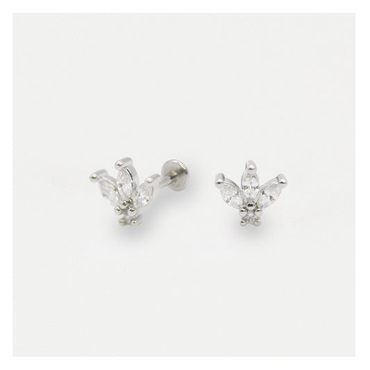 Steel Labret with Lotus Blossom - Internally Threaded