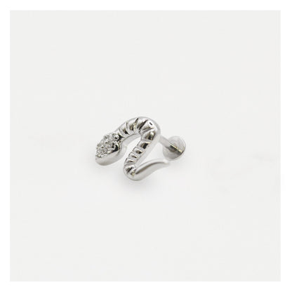 Steel Snake in the Grass Labret Stud - Internally Threaded