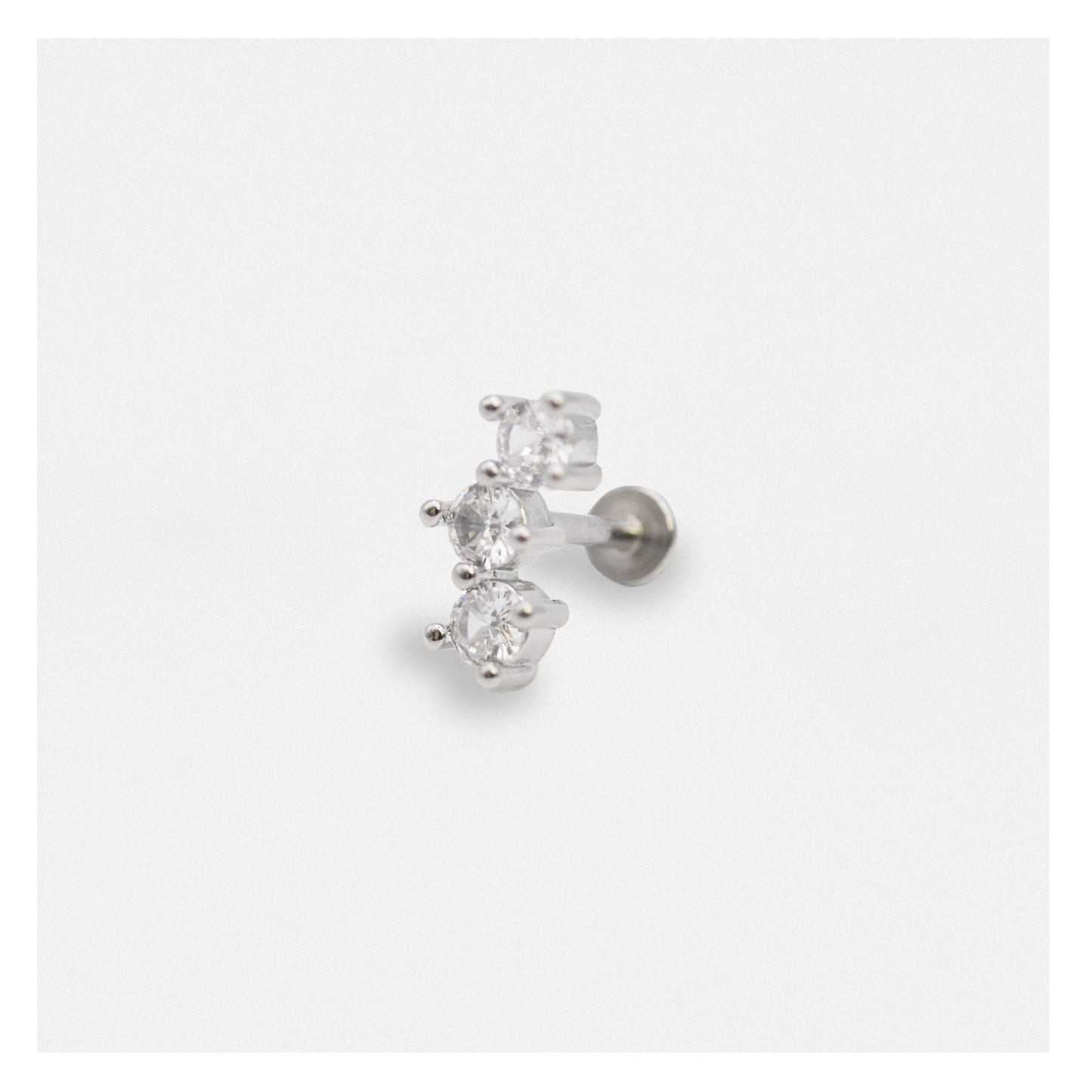 Steel Bling Trio Flat Back - Internally Threaded