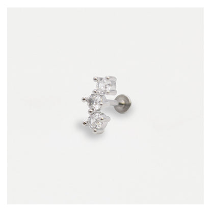 Steel Bling Trio Flat Back - Internally Threaded