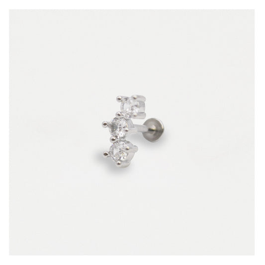 Steel Bling Trio Flat Back - Internally Threaded