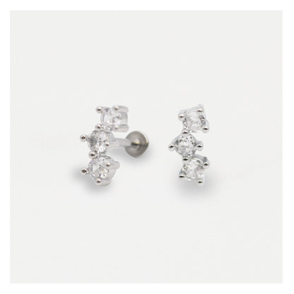 Steel Bling Trio Flat Back - Internally Threaded