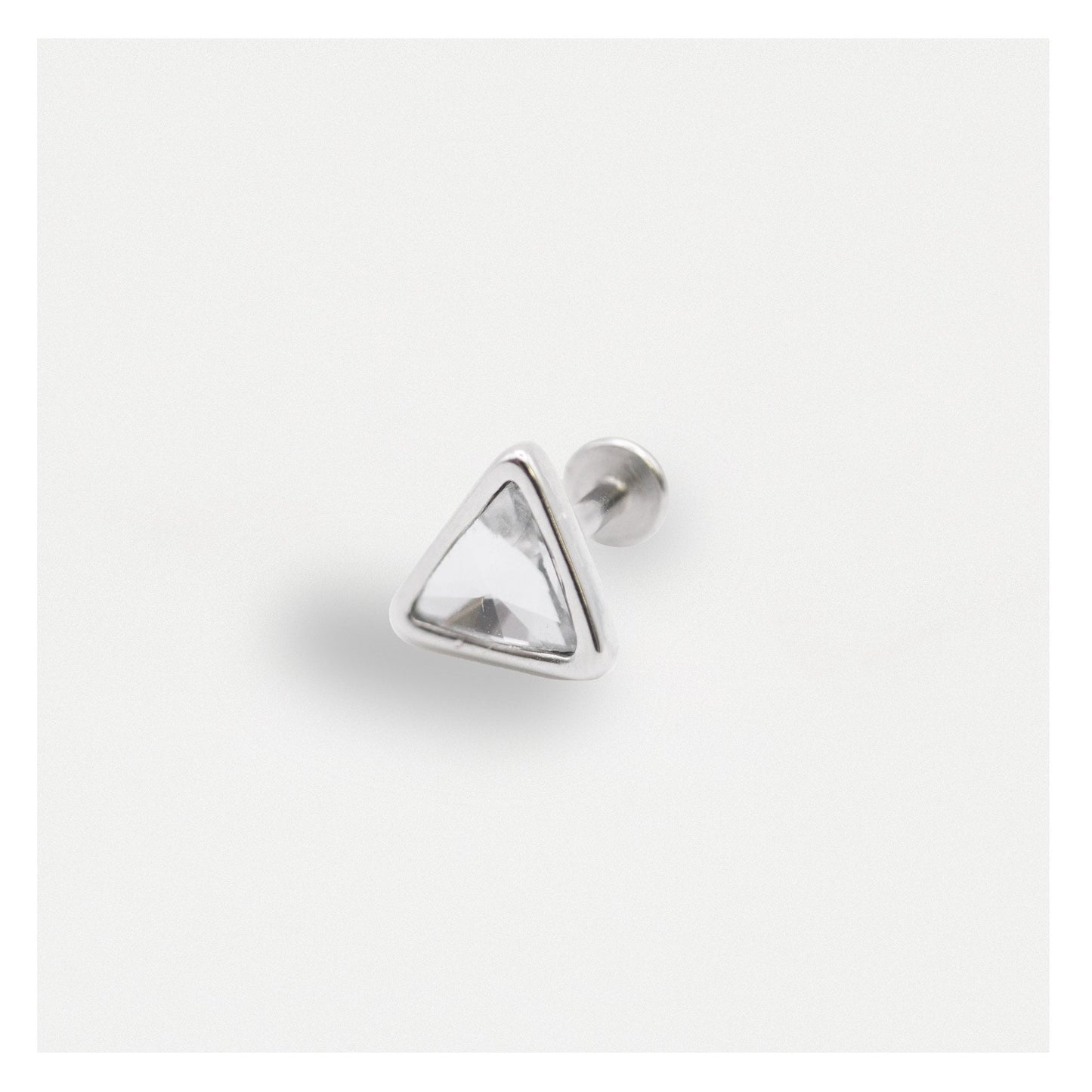 Steel Labret with Pyramid Gem - Internally Threaded