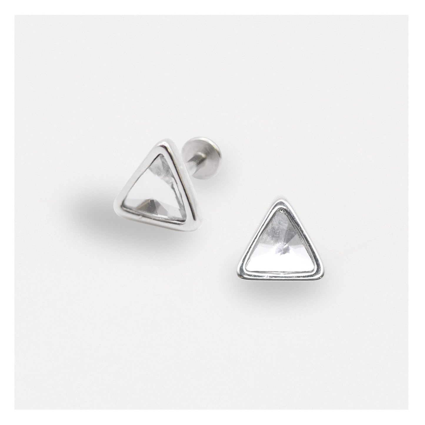 Steel Labret with Pyramid Gem - Internally Threaded