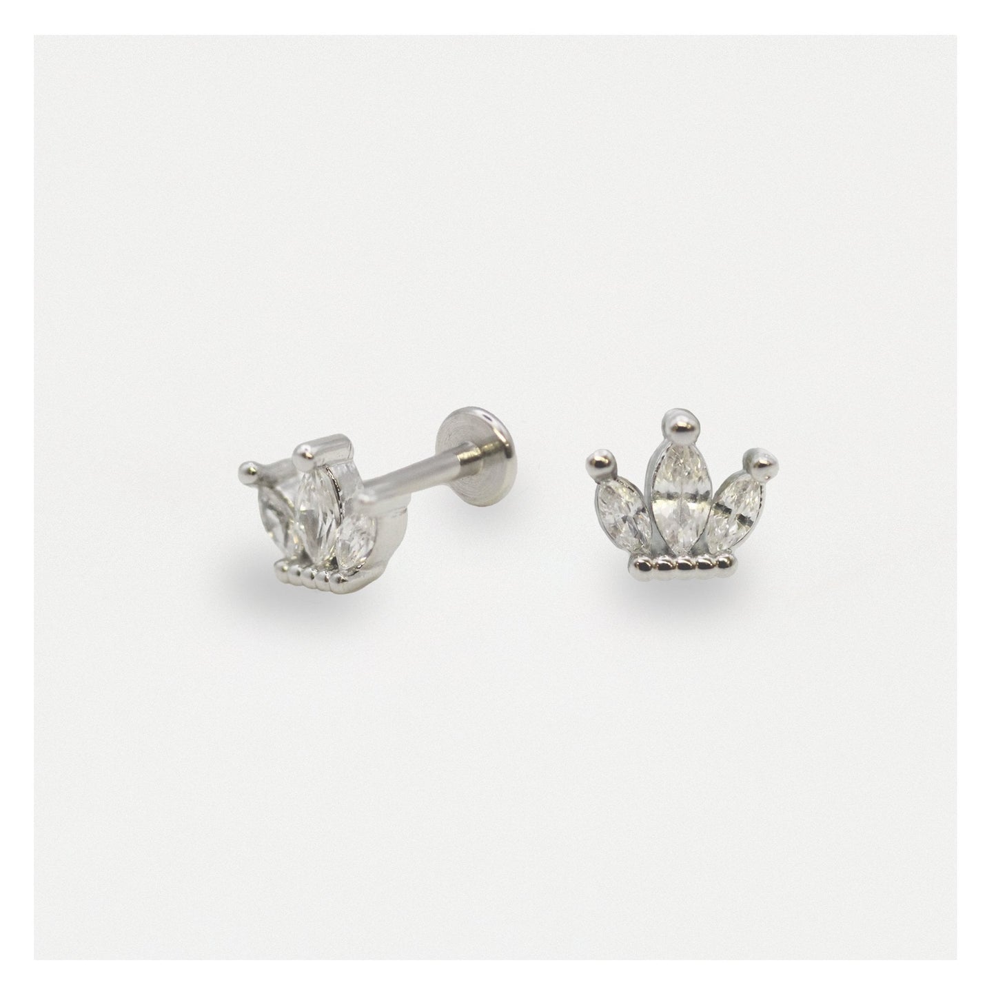 Steel Labret with a Noble Crown - Internally Threaded