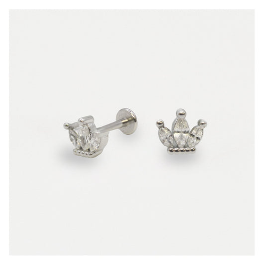 Steel Labret with a Noble Crown - Internally Threaded