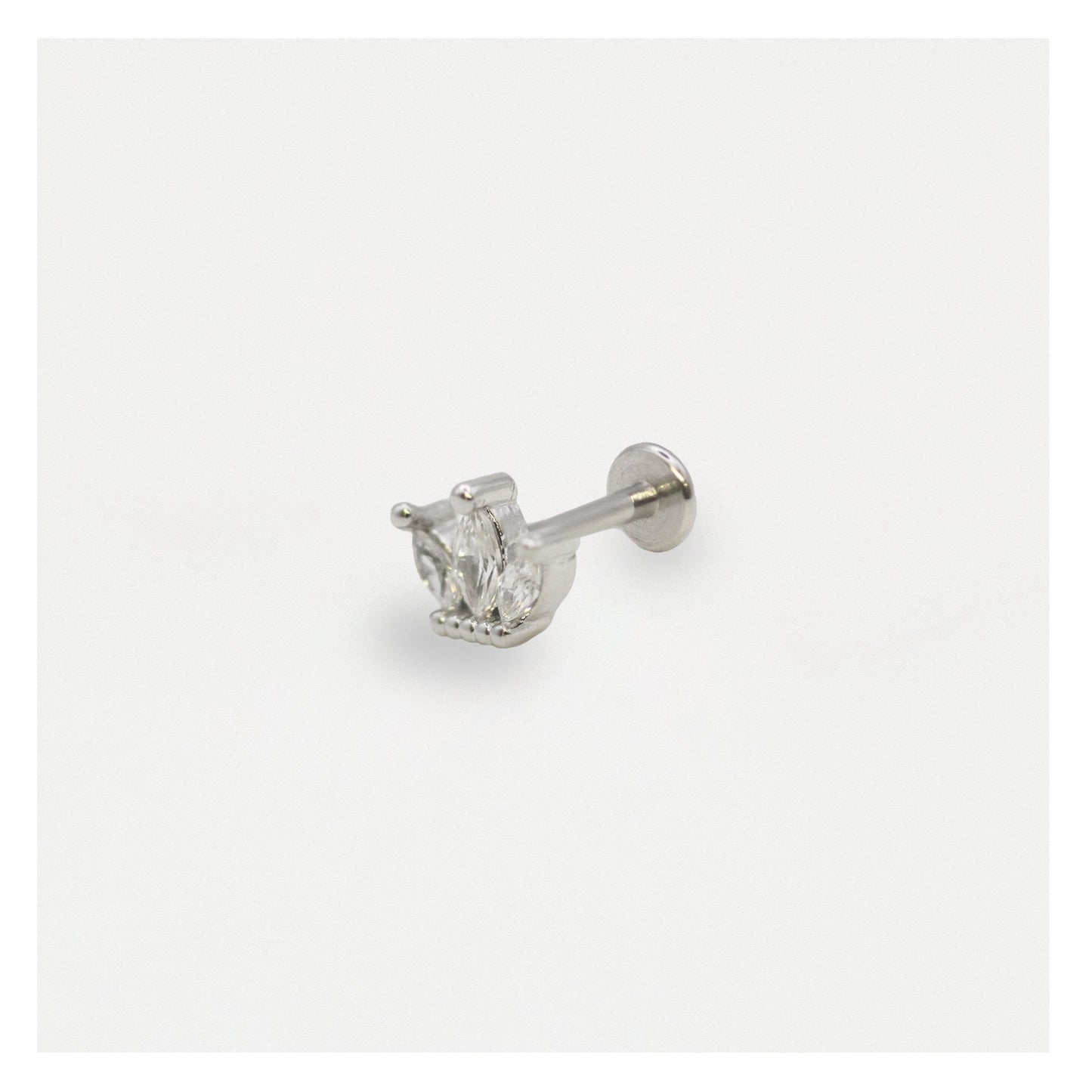 Steel Labret with a Noble Crown - Internally Threaded
