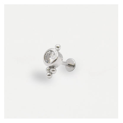 Steel Labret with Bezel Trinity - Internally Threaded