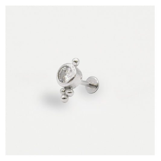 Steel Labret with Bezel Trinity - Internally Threaded